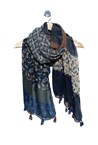 PAISLEY SPOT SCARF - navy cream